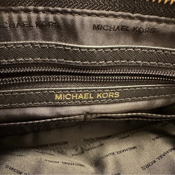 Michael Kors MK Black Crossbody Bag with Gold Accents LIKE NEW - Picture 8 of 15
